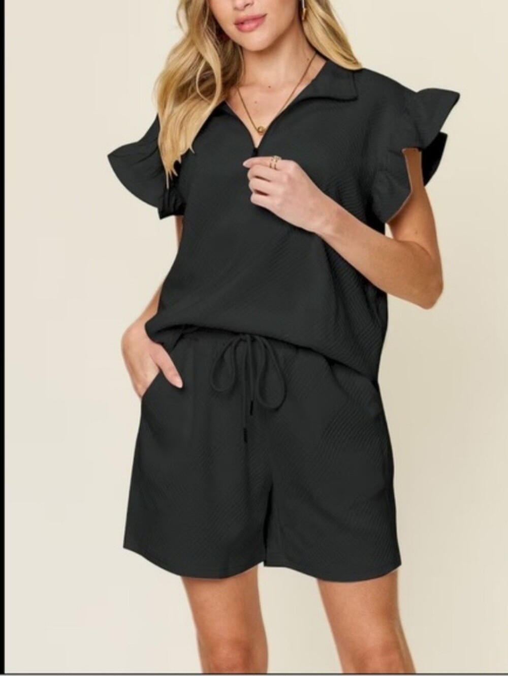 Double Take Textured Short Set NWT - Picture 1 of 11